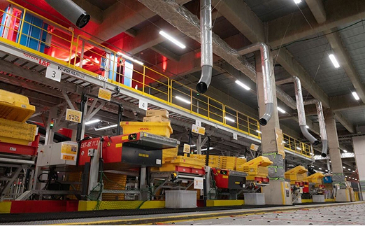 A DHL logistics warehouse