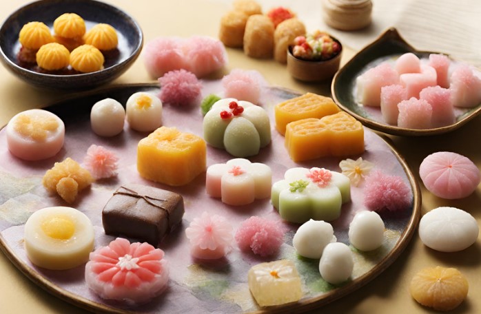 colorful Japanese sweets