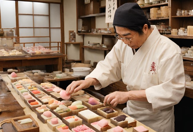 Japanese confectionery craftsman